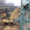Steel Shearing at Bridge Demolition